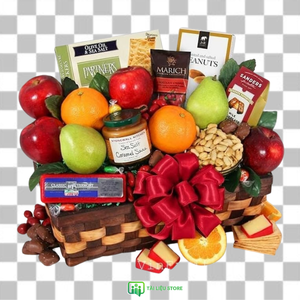 giỏ quà tết vector trái cây