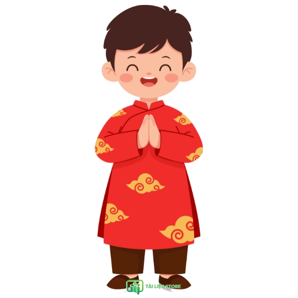 Áo dài tết vector nam