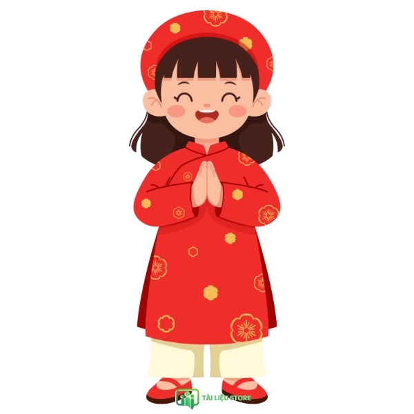 Áo dài tết vector nữ