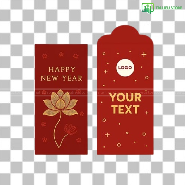 Bao lì xì vector màu đỏ đô