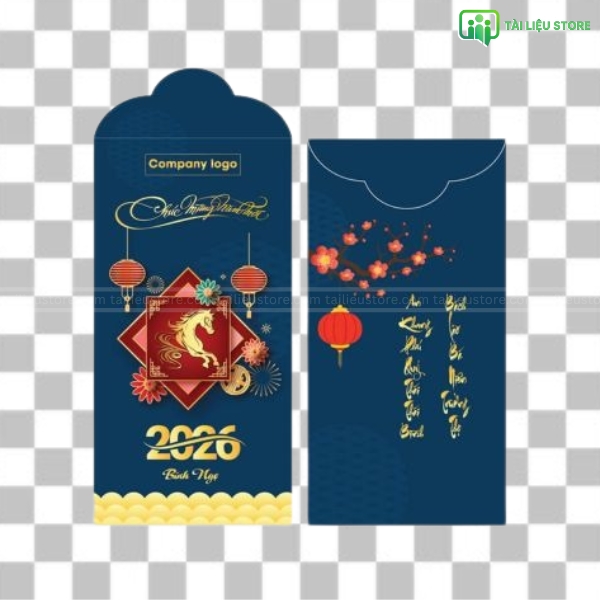 Bao lì xì vector màu xanh dương