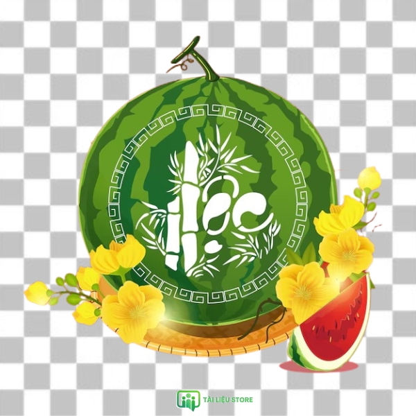 Dưa hấu vector tết chữ lộc