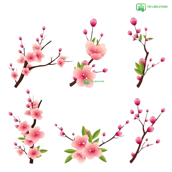 Mẫu cành cây đào vector