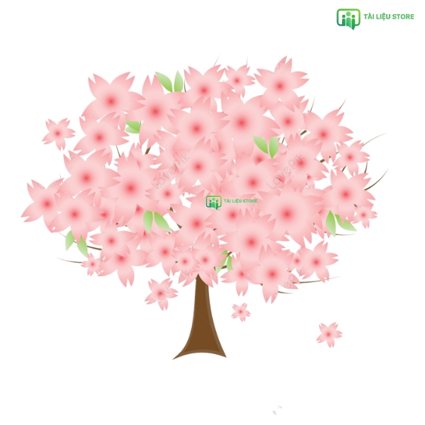 Mẫu cây đào vector sắc nét