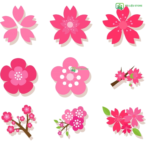 Mẫu hoa đào vector