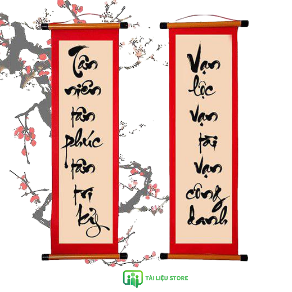 Câu đối tết vector 7 chữ