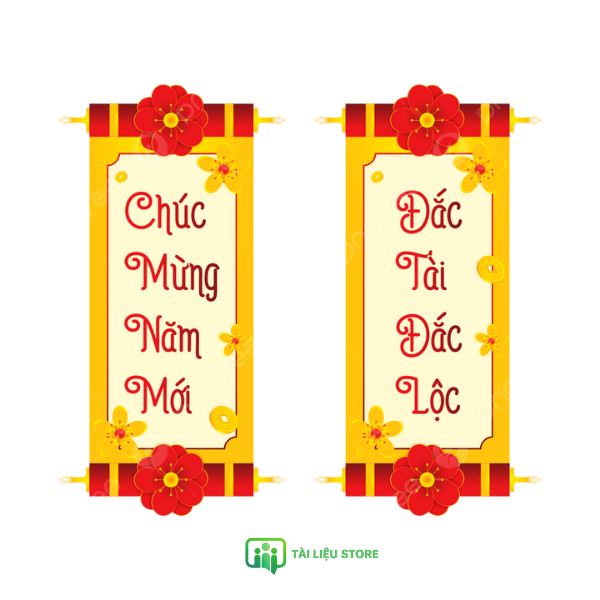 Câu đối tết vector 4 chữ