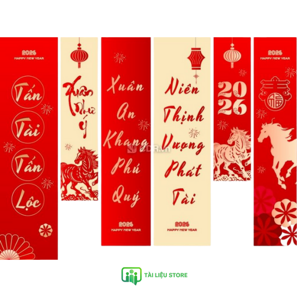 Câu đối tết vector hiện đại