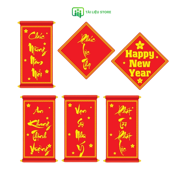 Câu đối tết vector đẹp