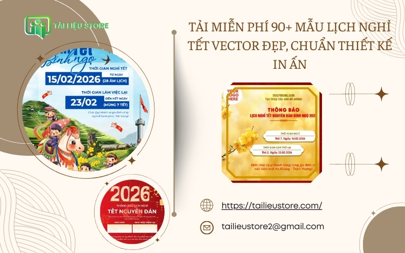 Tải Miễn Phí 90+ Mẫu Lịch Nghỉ Tết Vector Đẹp, Chuẩn Thiết Kế In Ấn