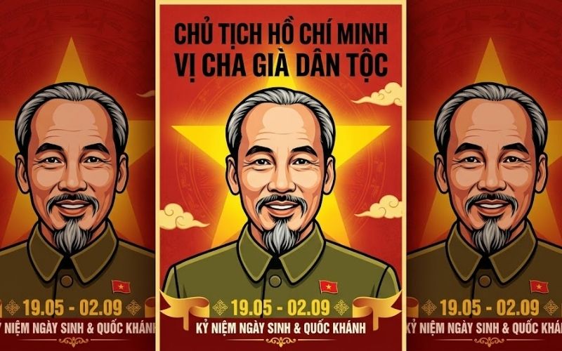 Bác Hồ vector chân dung truyền thống