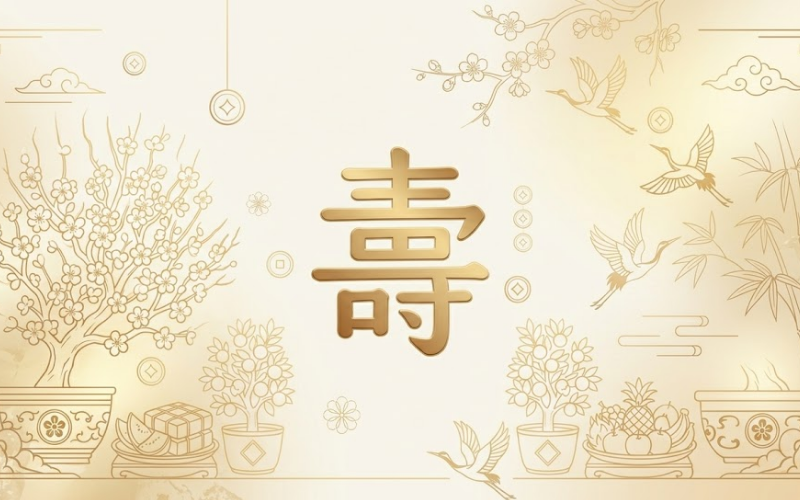 Background Mừng Thọ Vector