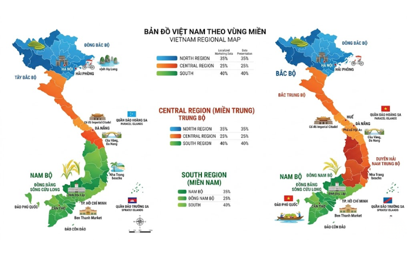 Bản Đồ Việt Nam Theo Vùng Miền