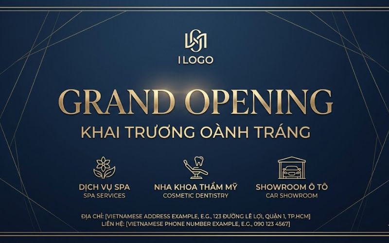 Băng Rôn Khai Trương Phong Cách Sang Trọng