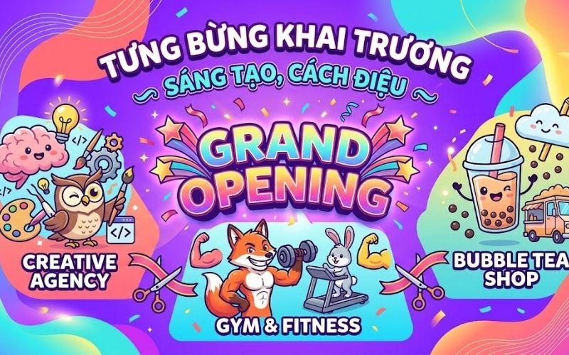 Băng Rôn Khai Trương Sáng Tạo, Cách Điệu