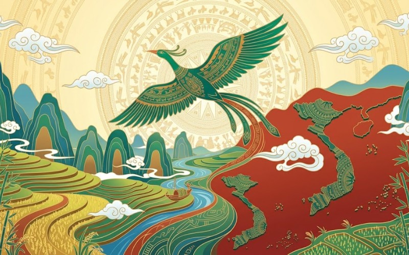 Chim Lạc Kết Hợp Núi Non – Cảnh Quan Việt Nam