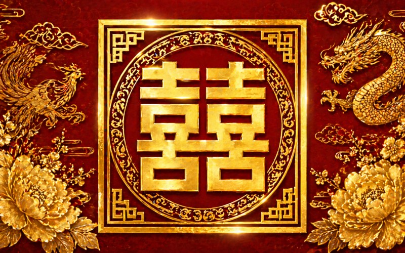 Chữ hỷ vuông màu vàng – biểu tượng của sự may mắn