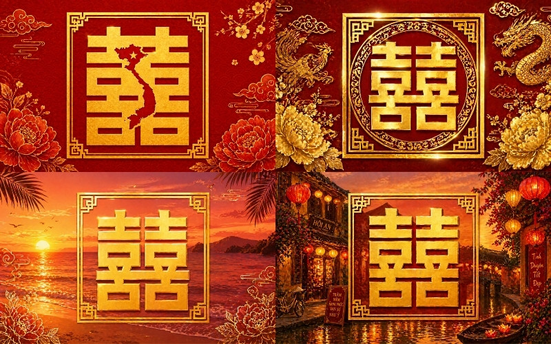 Chữ hỷ vuông vector là gì