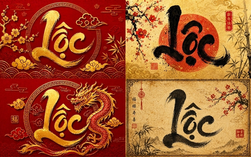 Chữ lộc thư pháp vector là gì
