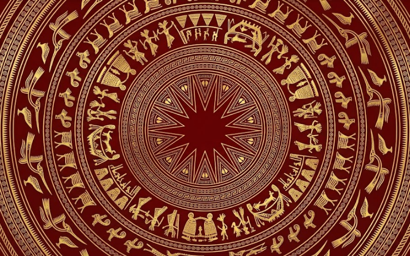 Họa tiết Trống Đồng Đông Sơn Vector truyền thống