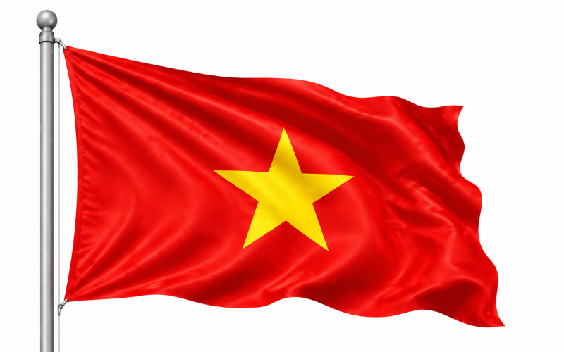 Lá cờ Việt Nam vector tung bay