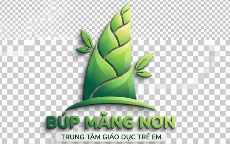 Logo Búp Măng Non 3D, Gradient Hiện Đại