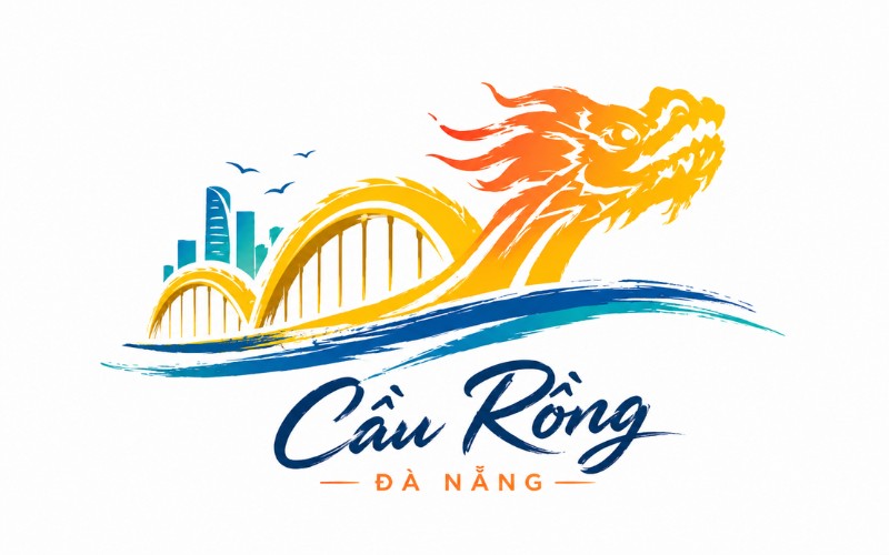 Logo cầu rồng Đà Nẵng cách điệu