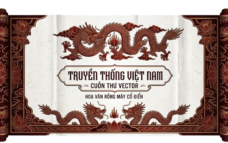 Mẫu cuốn thư vector phong cách cổ điển