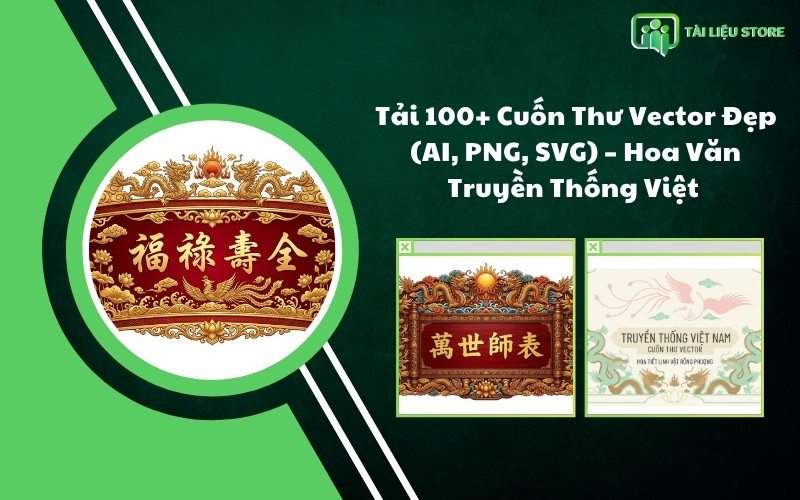 Tải 100+ Cuốn Thư Vector Đẹp (AI, PNG, SVG) – Hoa Văn Truyền Thống Việt