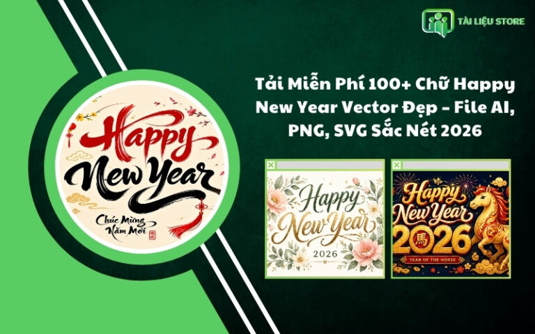 Tải Miễn Phí 100+ Chữ Happy New Year Vector Đẹp – File AI, PNG, SVG Sắc Nét 2026