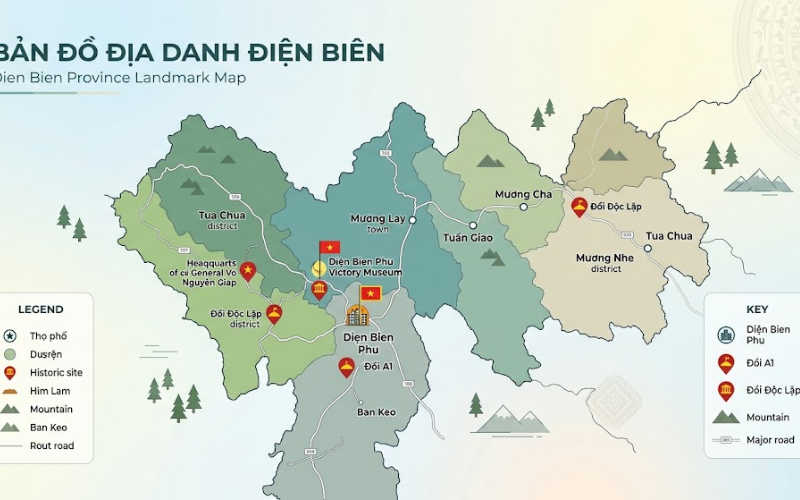 Vector Bản Đồ Và Địa Danh Điện Biên