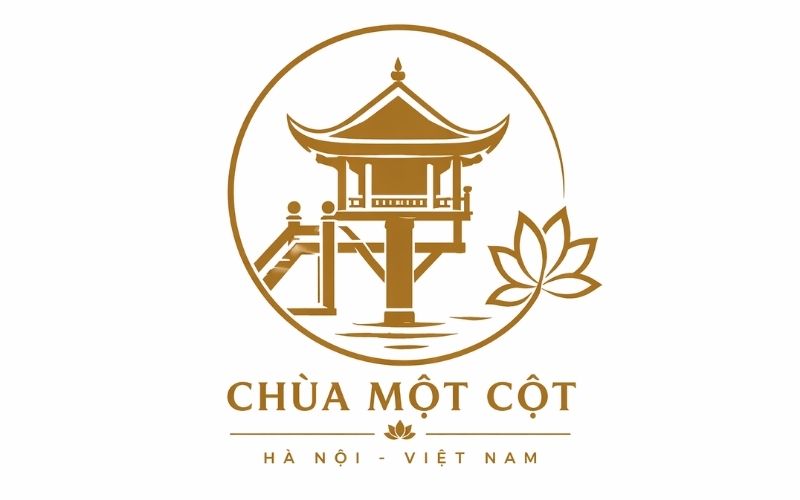 Vector Chùa Một Cột dạng logo tối giản