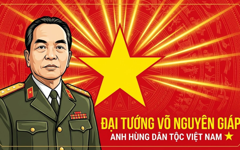Vector Đại tướng cùng Quốc Kỳ Việt Nam