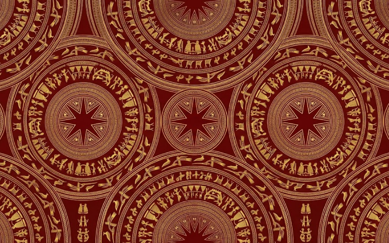 Vector Hoa Văn Trống Đồng Đông Sơn Dùng Trang Trí