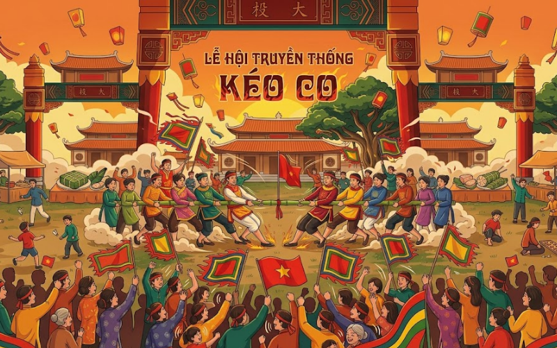 Vector Kéo Co Trong Lễ Hội Truyền Thống