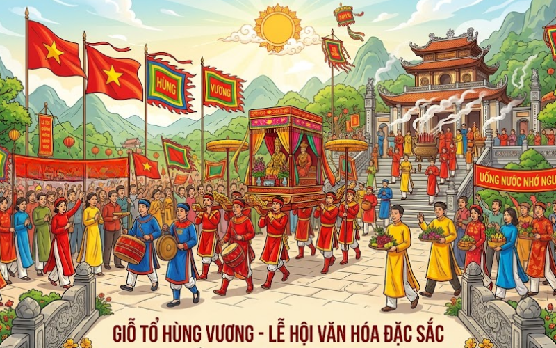 Vector Lễ Hội Giỗ Tổ Hùng Vương