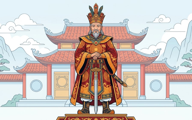 Vector Vua Hùng Cổ Trang 