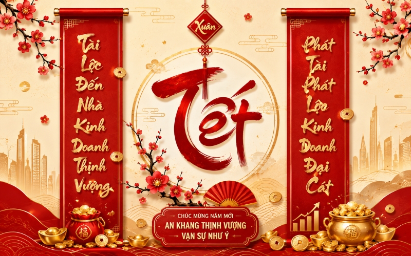 Câu đối Tết chúc tài lộc kinh doanh