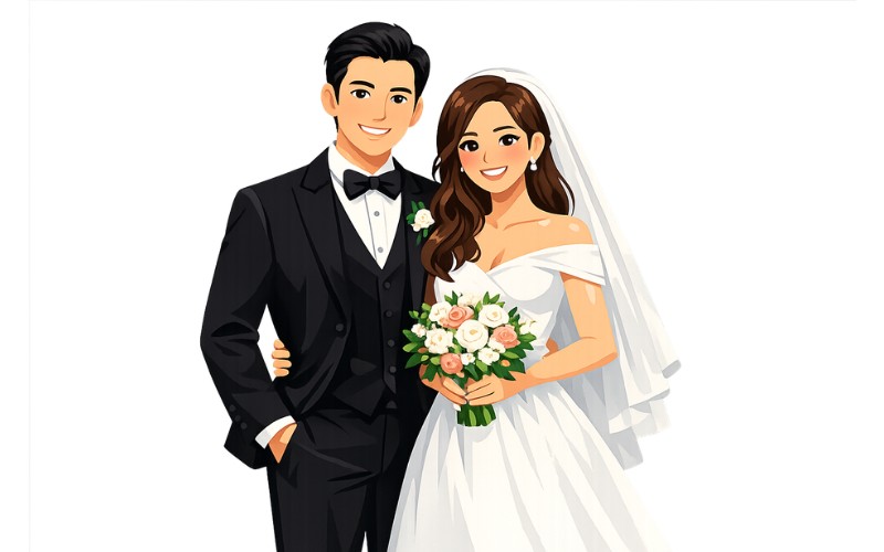 Chú rể và cô dâu nền trong suốt