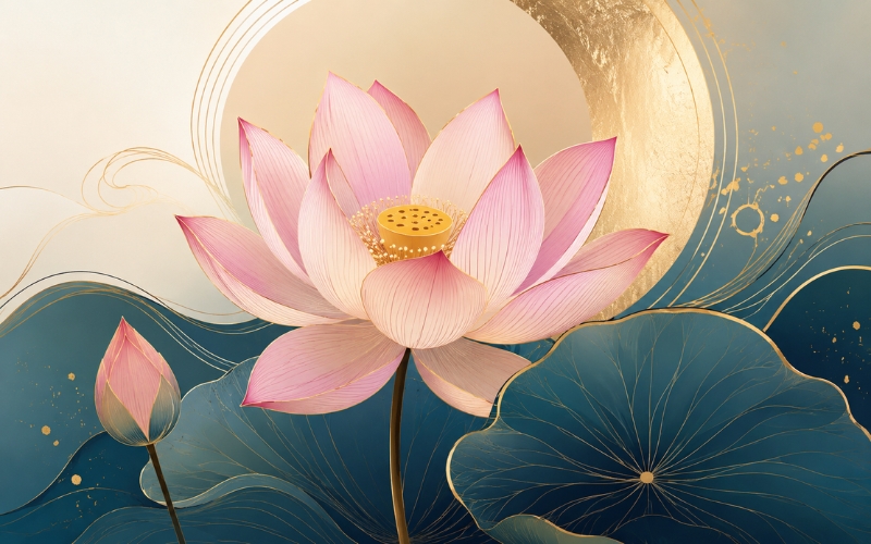Hoa sen cách điệu nghệ thuật