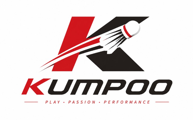 Logo Kumpoo kết hợp cầu lông