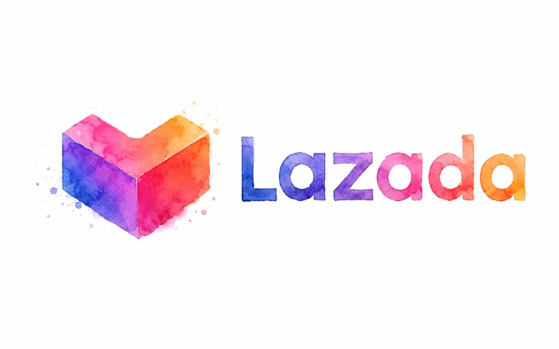 Logo Lazada dạng watercolo