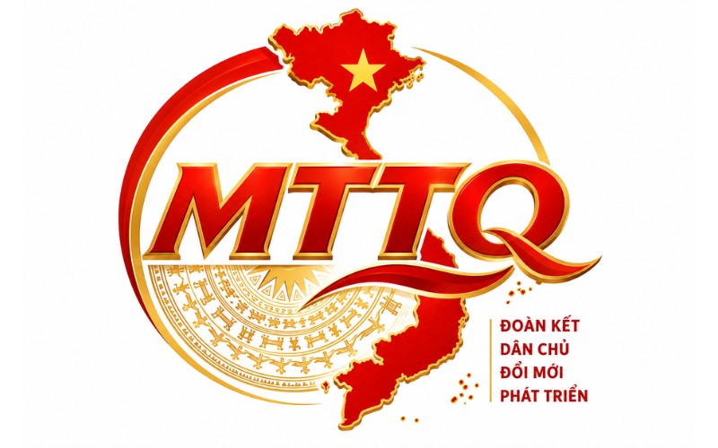 Logo MTTQ kết hợp trống đồng Đông Sơn