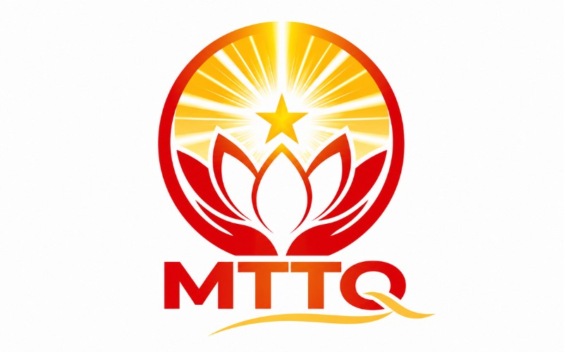 Logo MTTQ kết hợp tia sáng