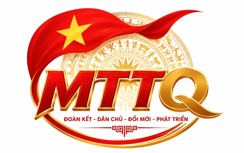 Logo MTTQ kết hợp trống đồng Đông Sơn