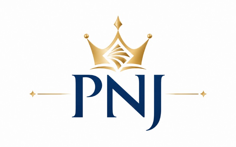 Logo PNJ kết hợp biểu tượng vương miện