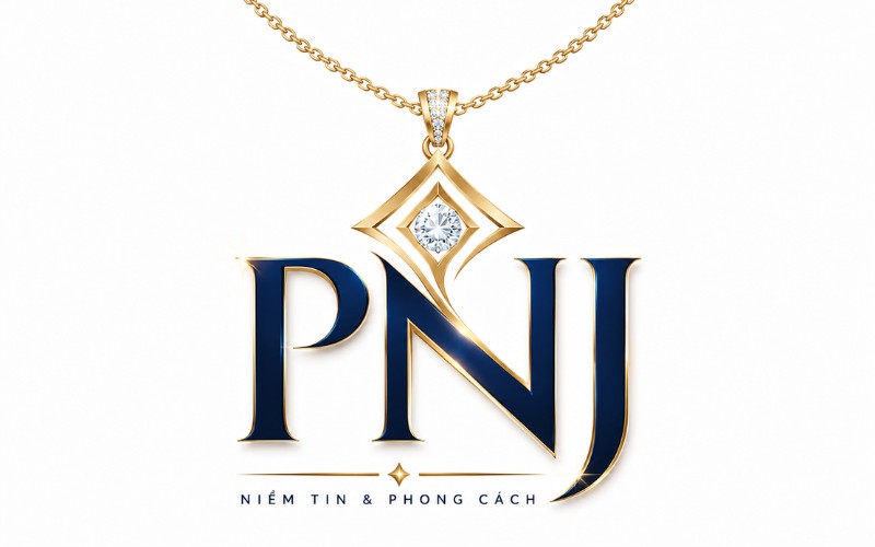 Logo PNJ kết hợp dây chuyền