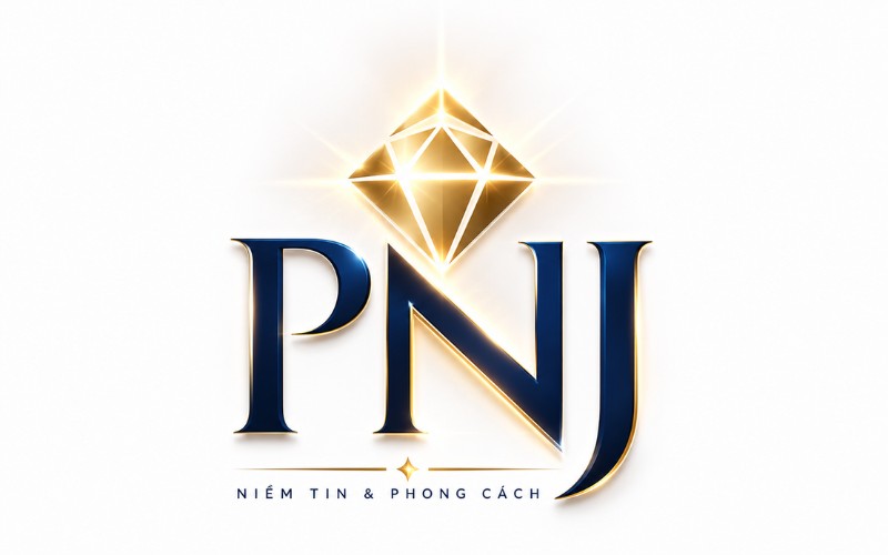 Logo PNJ kết hợp hiệu ứng ánh sáng