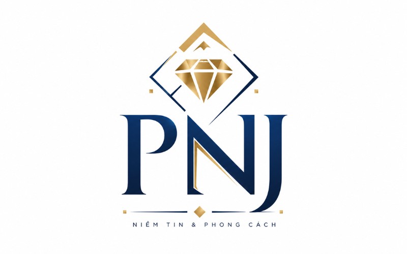 Logo PNJ kết hợp hình học hiện đại