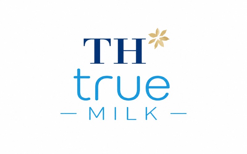 Logo TH True Milk kết hợp phong cách tối giản